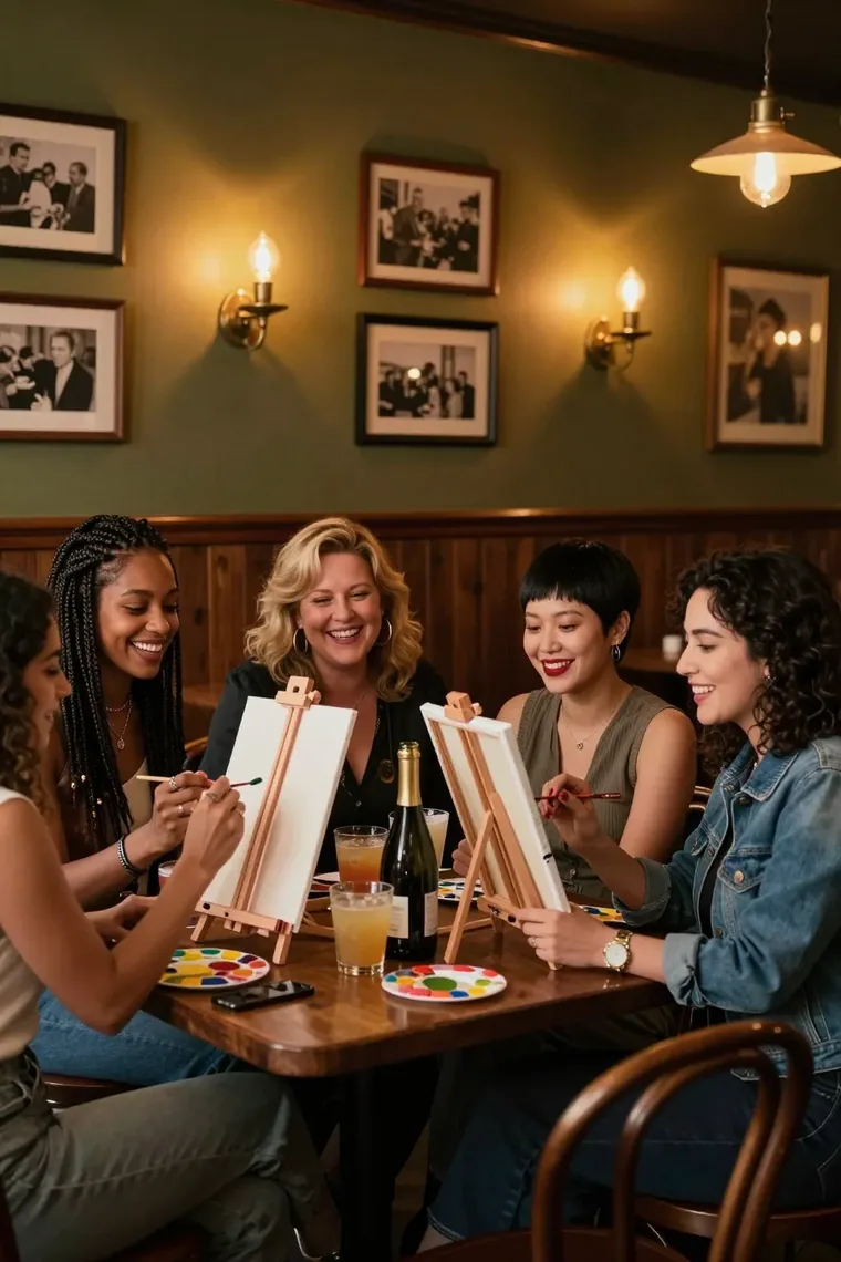 Girls night out, laughing over drinks