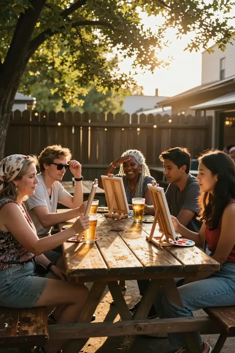 Golden hour in the biergarten