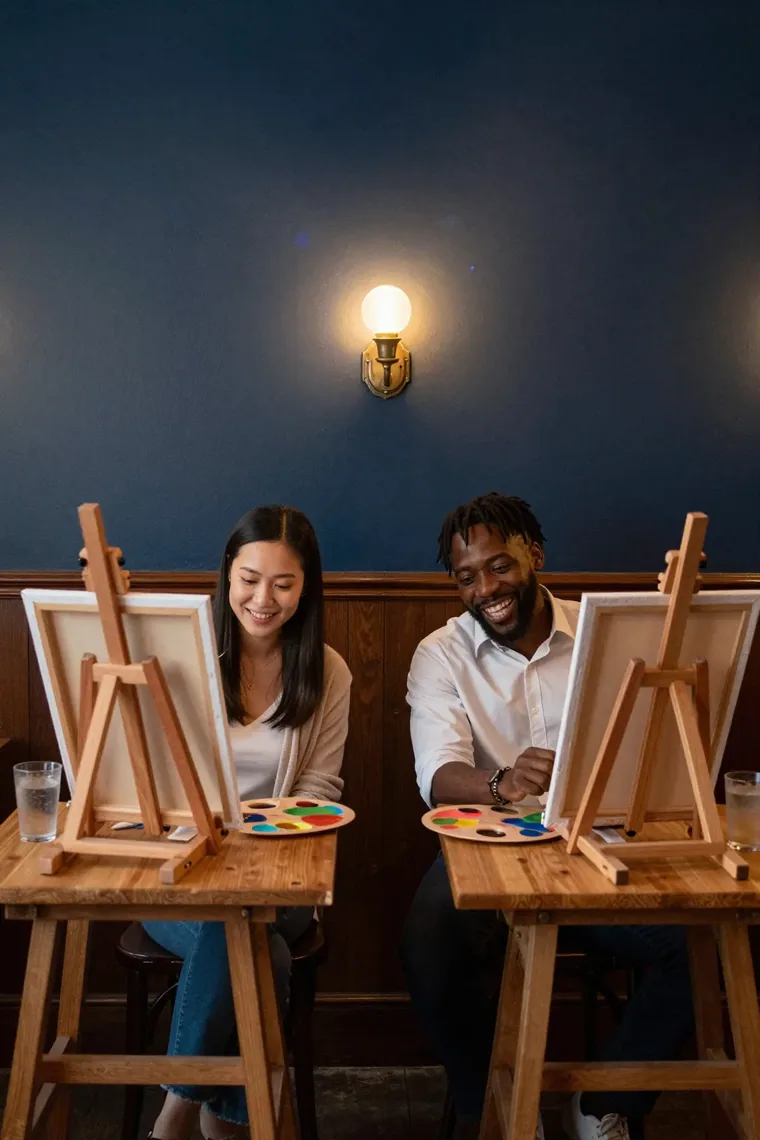 A first-date paint night