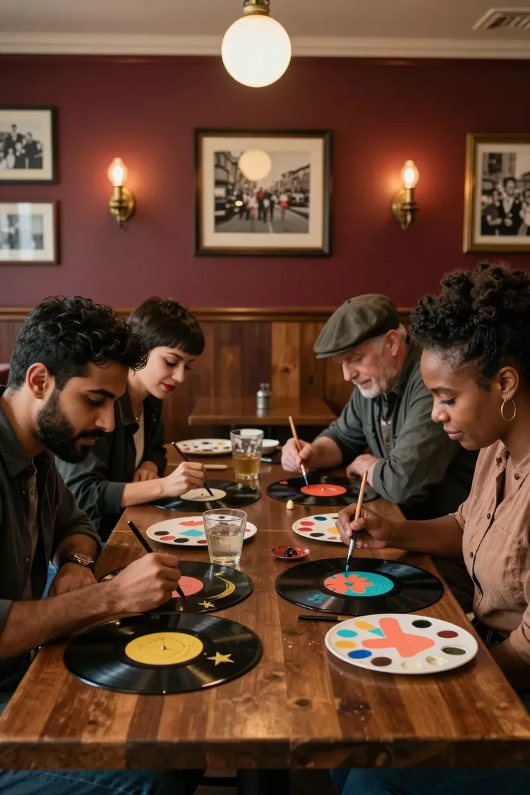 Vinyl record painting night