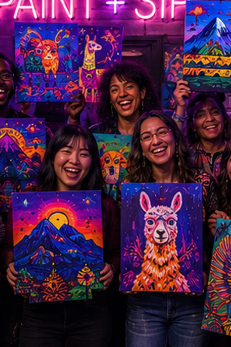 Neon blacklight paint party